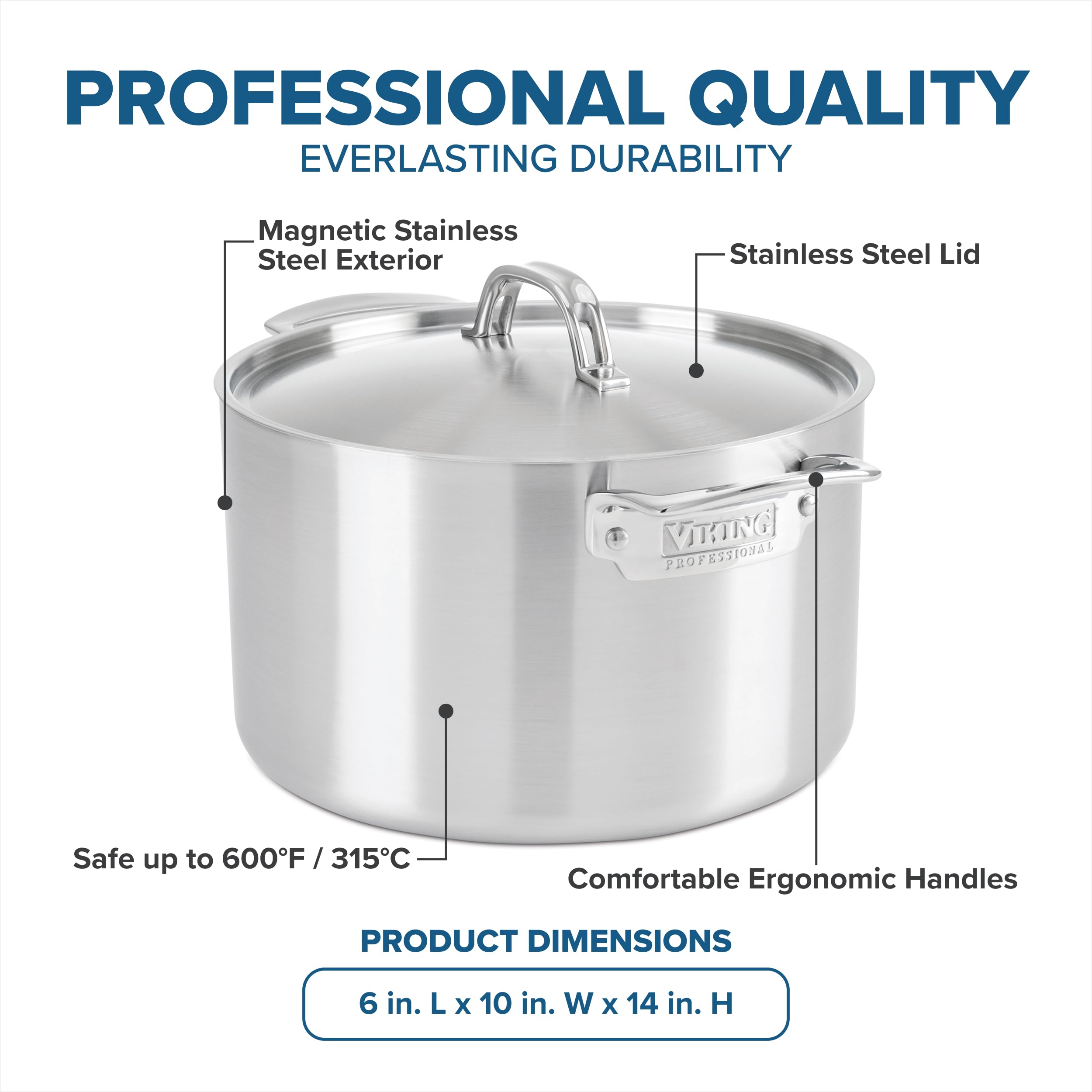 Viking 両手鍋 Amazon | Viking Professional 5-Ply Stainless Steel Saucepan, 2